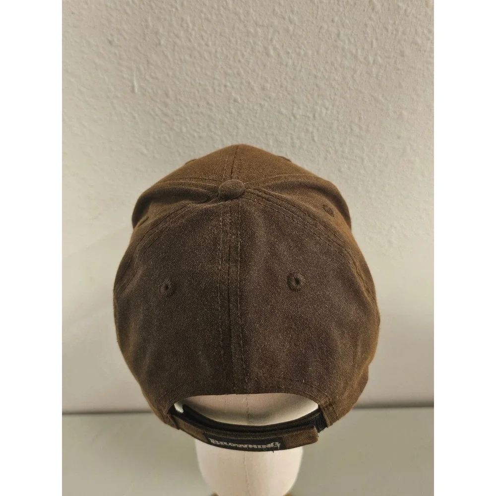 Browning Mens Brown Cotton Embroidered Logo Baseball Cap Adjustable Hat OSFA